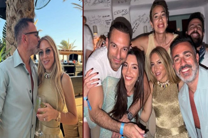 Allan Hakko ve Pelin Uluksar çifti Mikonos tatilinde aileleriyle birlikte yaz sezonunu açtı