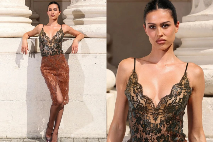 Amelia Gray, Paris'te Saint Laurent şıklığıyla göz kamaştırdı
