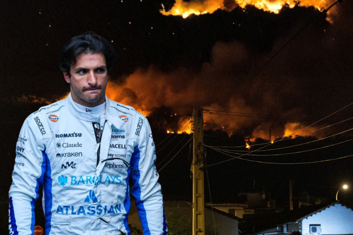 İspanyol pilot Carlos Sainz Formula 1 için Macaristan'da, yüreği ise memleketindeki yangında yanan evde