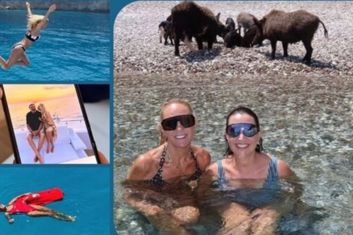 Bettina Machler’in Kefalonya macerası, yaban domuzlarıyla denize girdi, turkuaz sularda adrenalin yaşadı