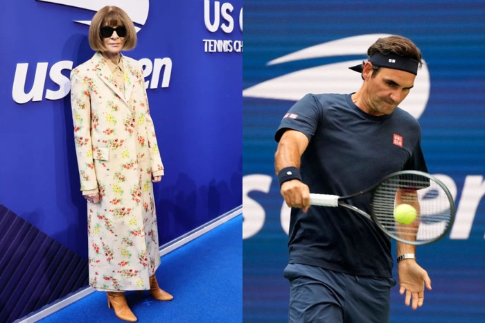 Tenis efsaneleri Federer ve Roddick'in karşılaşmasında Anna Wintour yazı tura attı