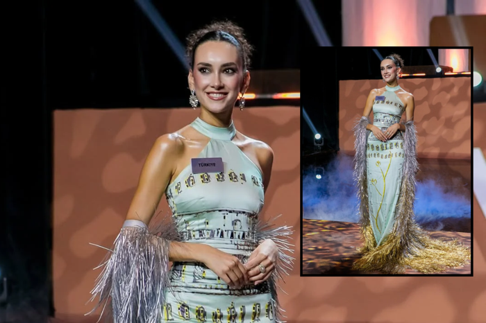 Miss Turkey 2025 birincisi Sıla Saraydemir, Miss World Güzellik Yarışması'nda Galata Kulesi ilhamlı elbisesiyle Vietnam'da yarışıyor