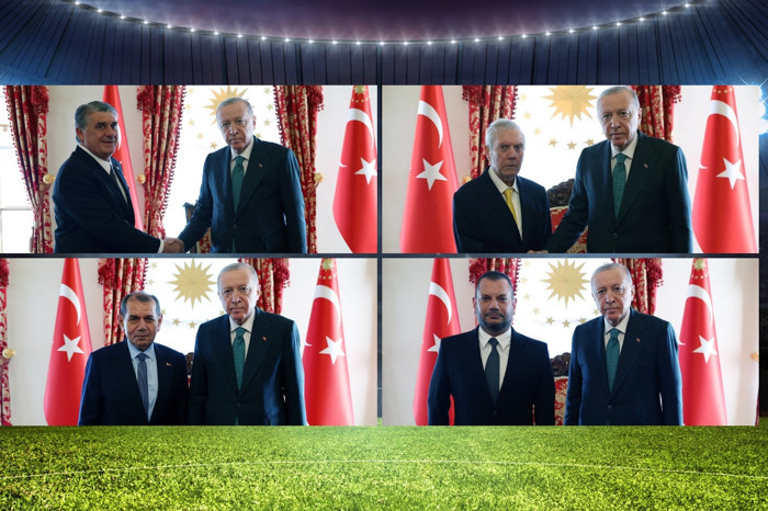 Dört büyüklerin başkanları, sezonun ilk derbisi öncesi Cumhurbaşkanı Recep Tayyip Erdoğan'la bir araya geldi