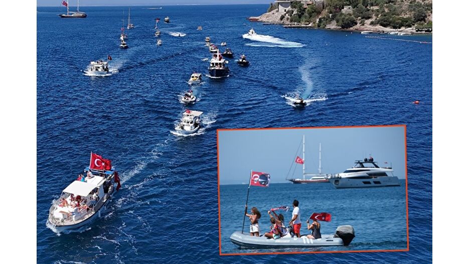 Bodrum Gündoğan'da Zafer Korteji