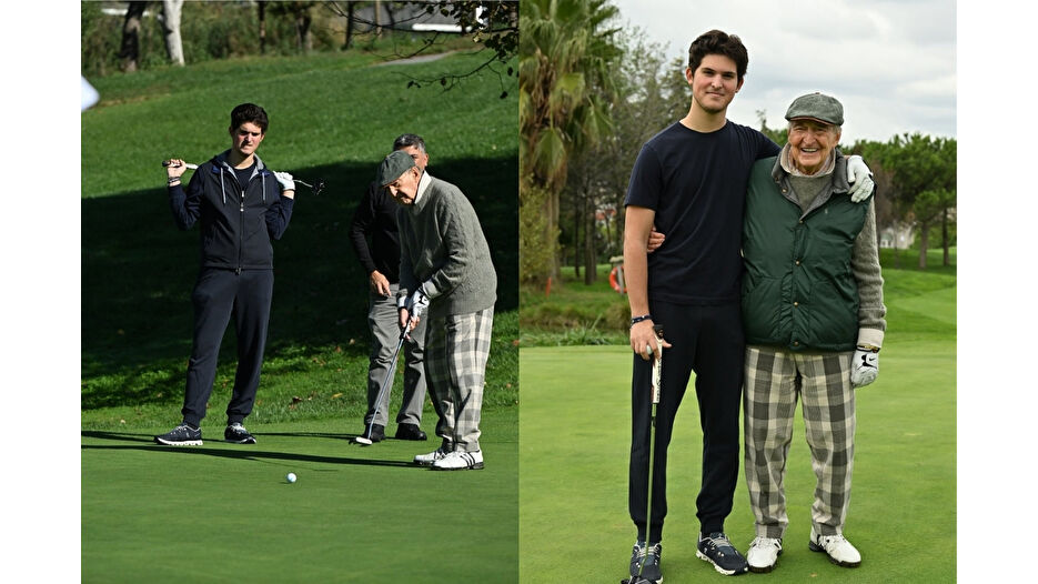 Rahmi Koç torunu Kerim ile golf mesaisinde