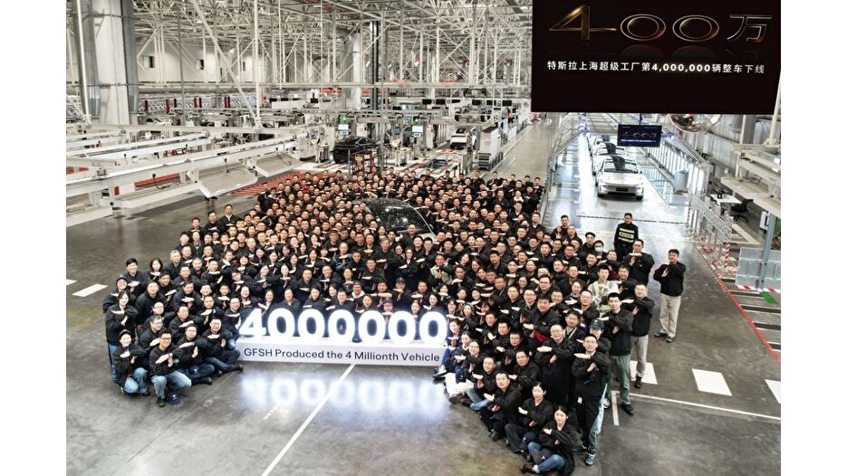 Tesla, Şanghay'da 4 milyonuncu aracını üretti