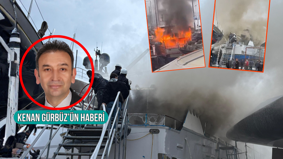 Sadri Şener'in yatı alev alev yandı