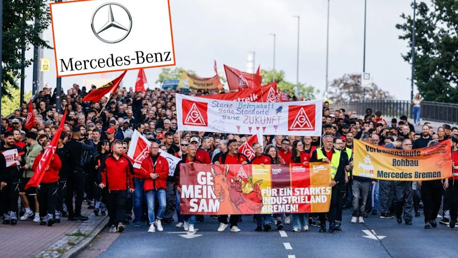 Mercedes-Benz'de işçilerden kitlesel protesto
