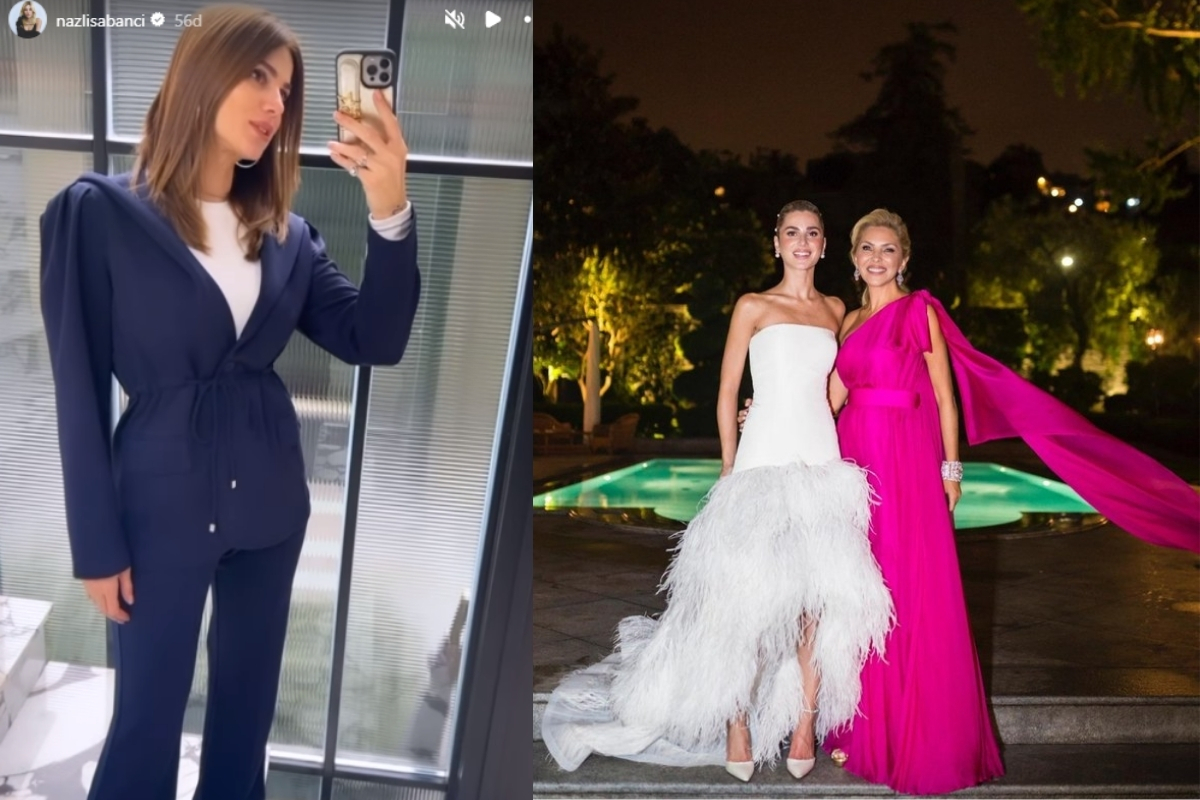 Nazlı Sabancı kayınvalidesi Arzu Sabancı'nın sahibi olduğu giyim markasına ait takımın reklamını yaptı