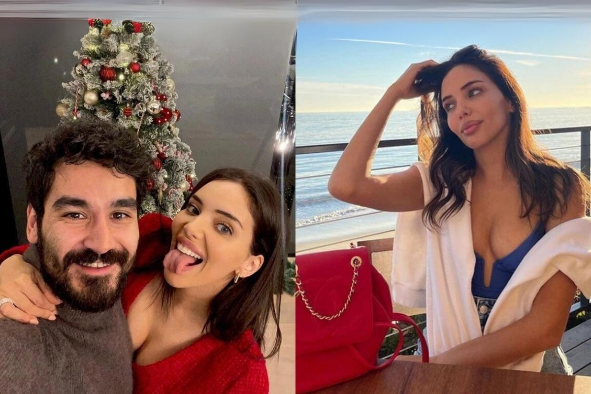 Futbolcu İlkay Gündoğan'ı eşi Sara Gündoğan maçta yalnız bırakmadı