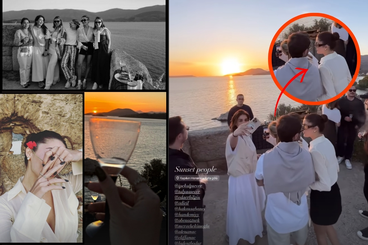 Hande Erçel ile Hakan Sabancı'nın gün batımı romantizmi