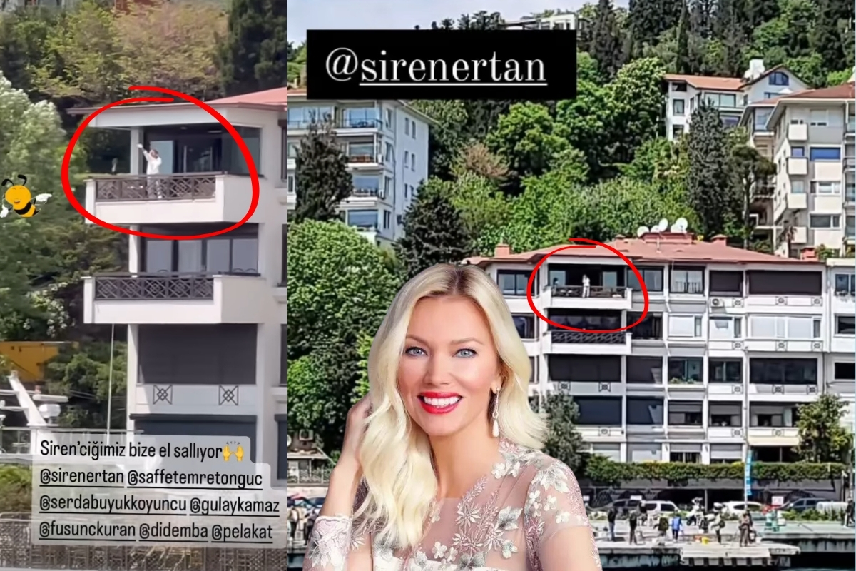 Sosyetik isim yalı dairesinden Boğaz'daki dostlara el salladı