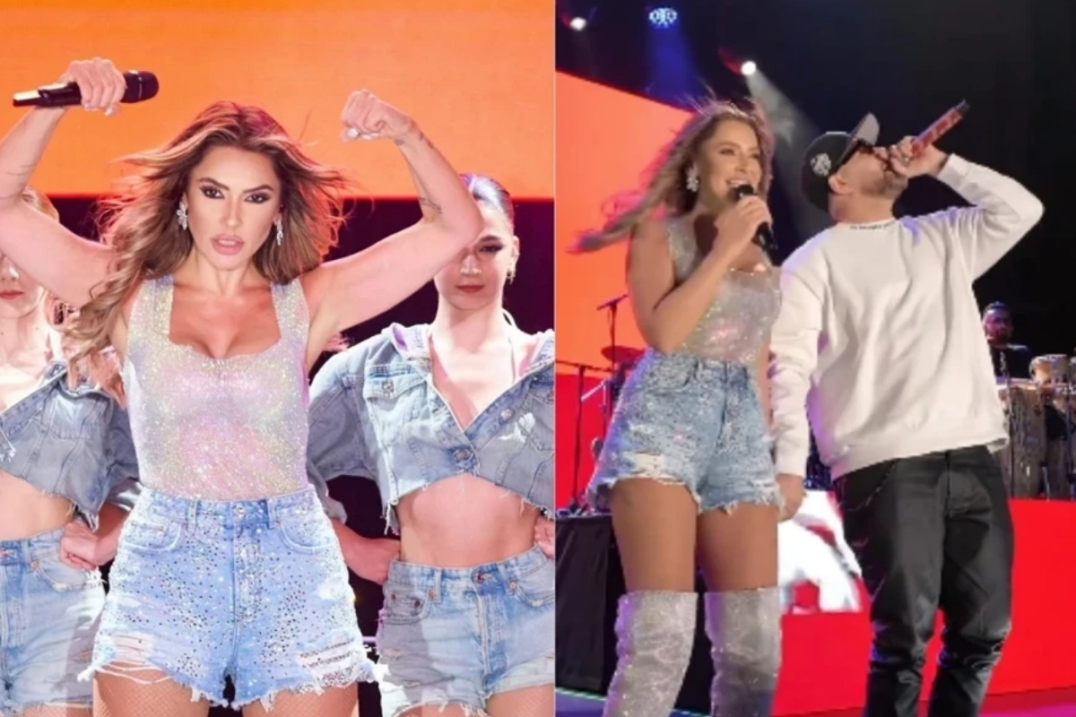 Hadise Londra’da nefes kesti: Murda ile el ele sahnede