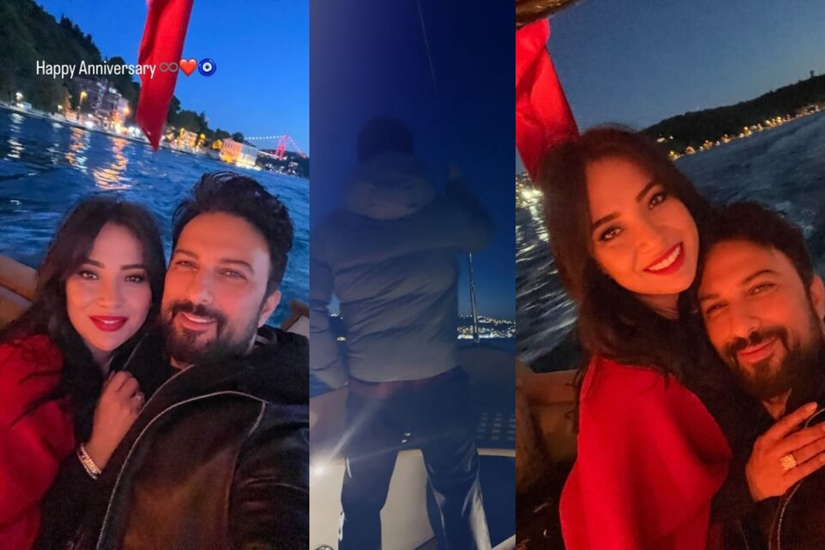 Pınar-Tarkan çiftinden boğazda evlilik yıl dönümünü kutlaması
