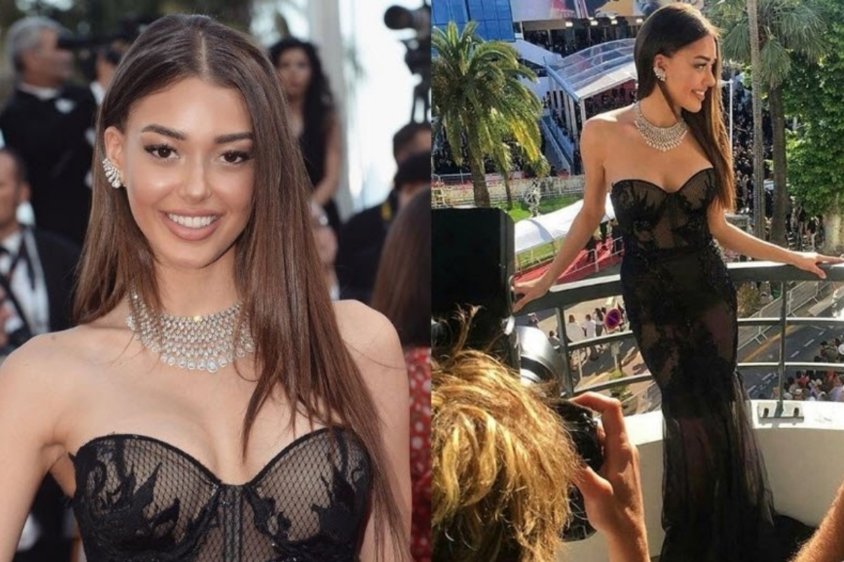 Dilan Deniz Çiçek Cannes sokaklarında poz vererek yürüdü