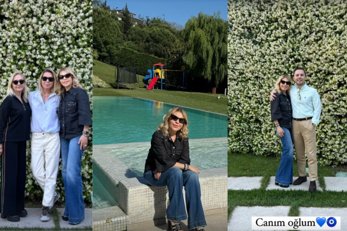 Neslihan Sabancı oğlu Emirhan ve kızı Ayşen ile bir araya geldi