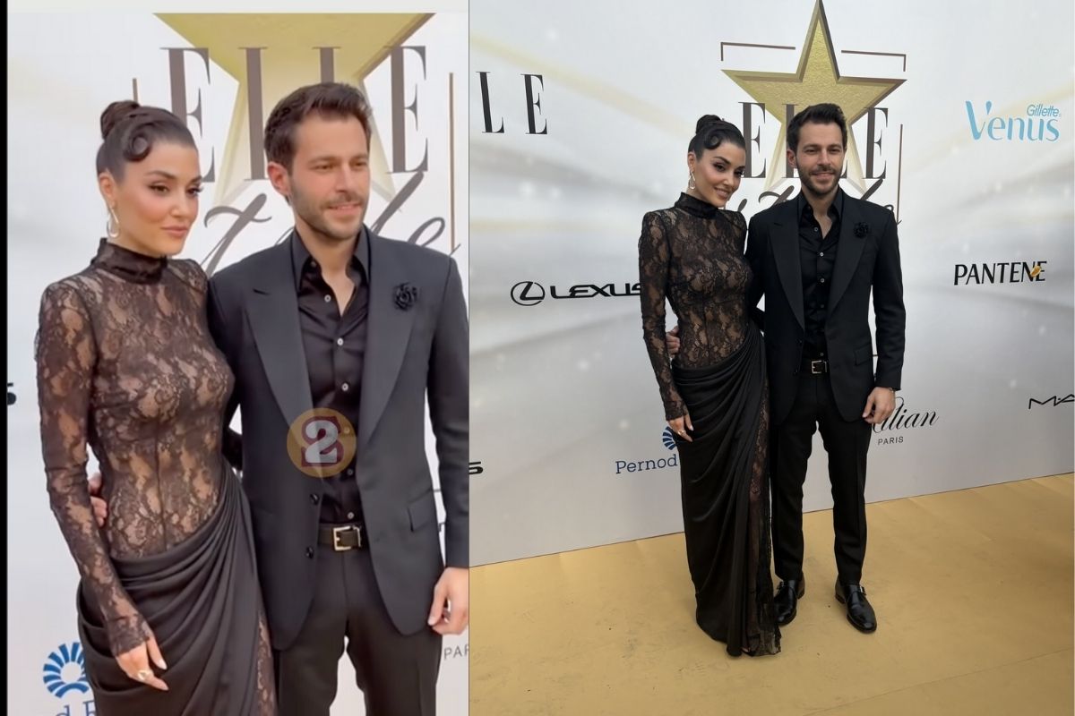 Hande Erçel ve Hakan Sabancı el ele Elle Style Awards'ta
