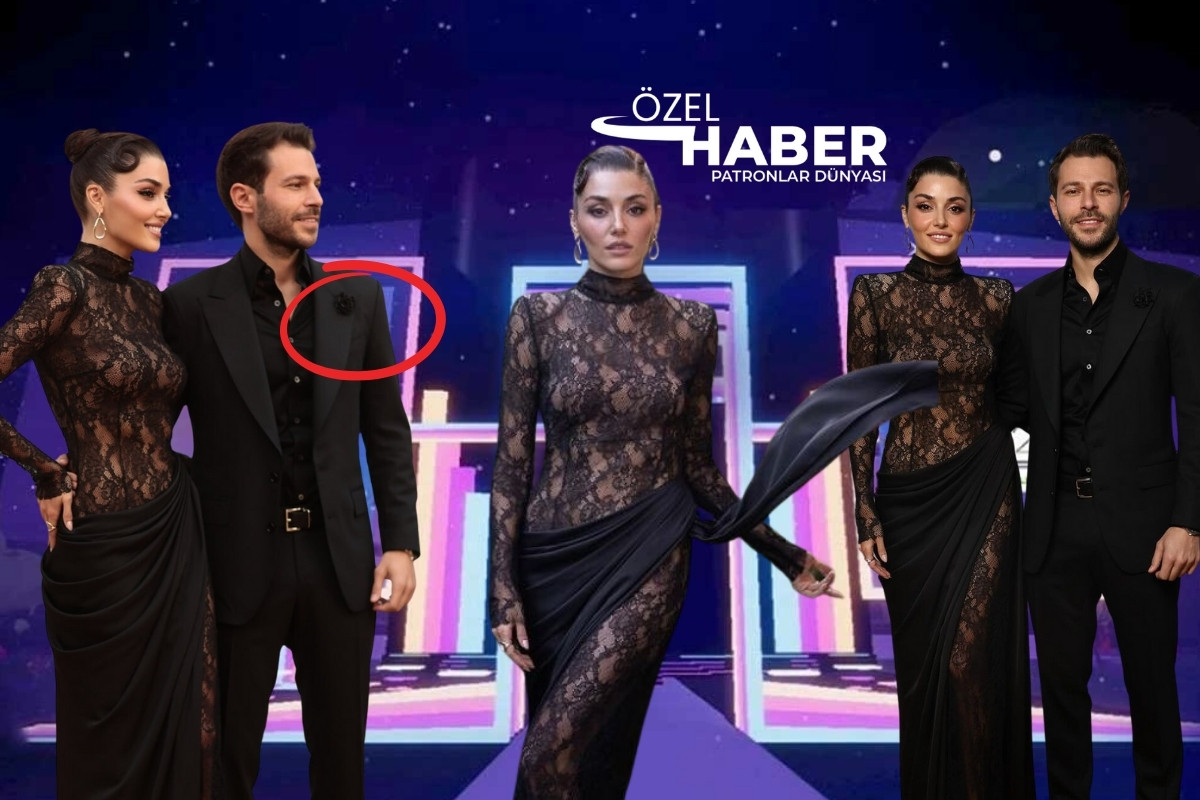 Hande Erçel ile Elle Style Awards ödül törenine katılan Hakan Sabancı'nın ceketindeki siyah gülün şifresi 