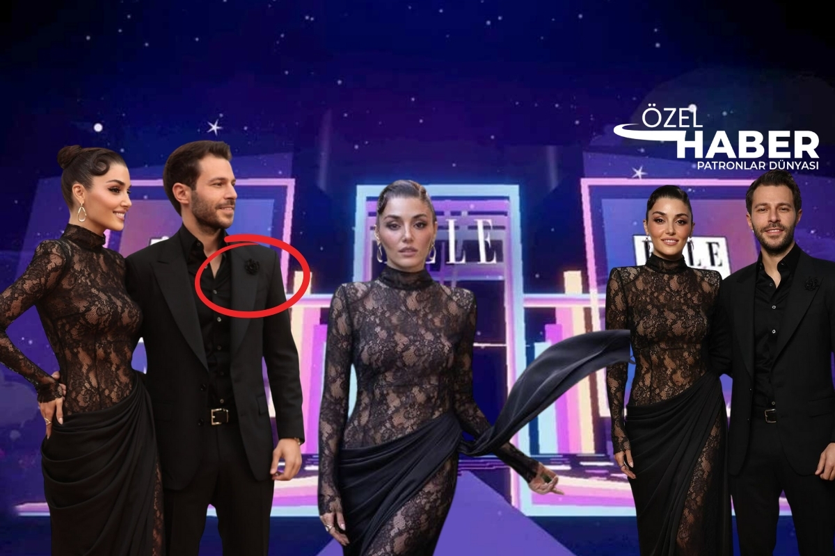 Hande Erçel ile Elle Style Awards ödül törenine katılan Hakan Sabancı'nın ceketindeki siyah gülün şifresi