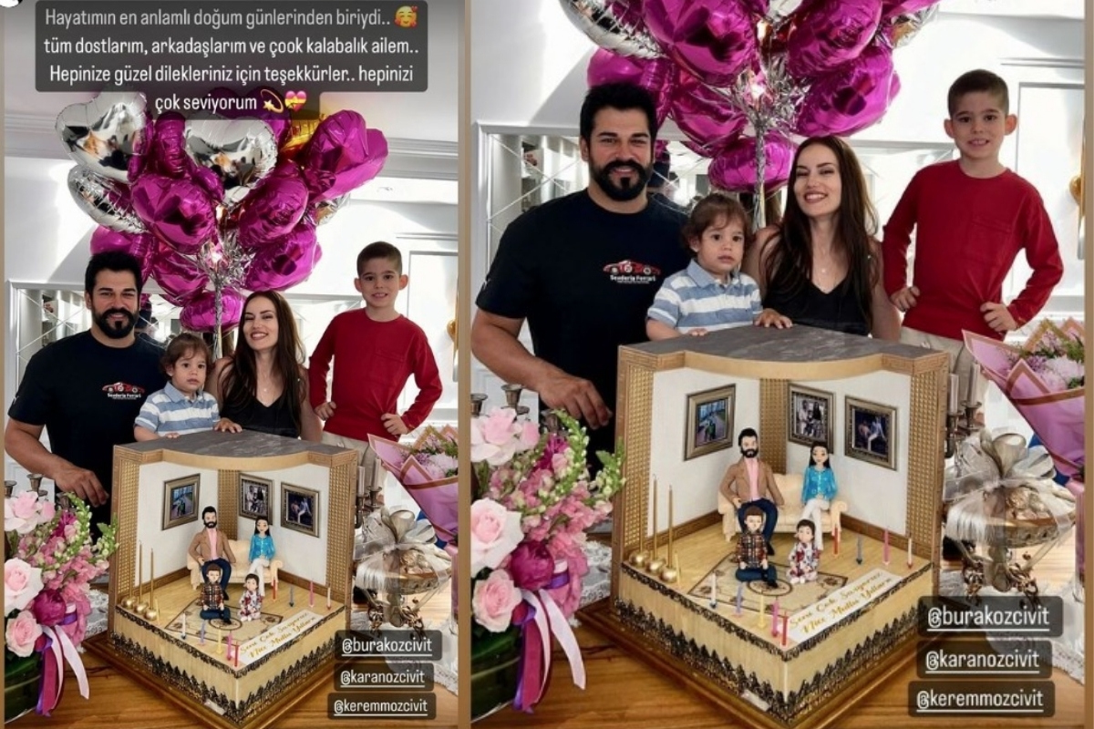 Fahriye Evcen aile boyu mutluluk pastasını kesti