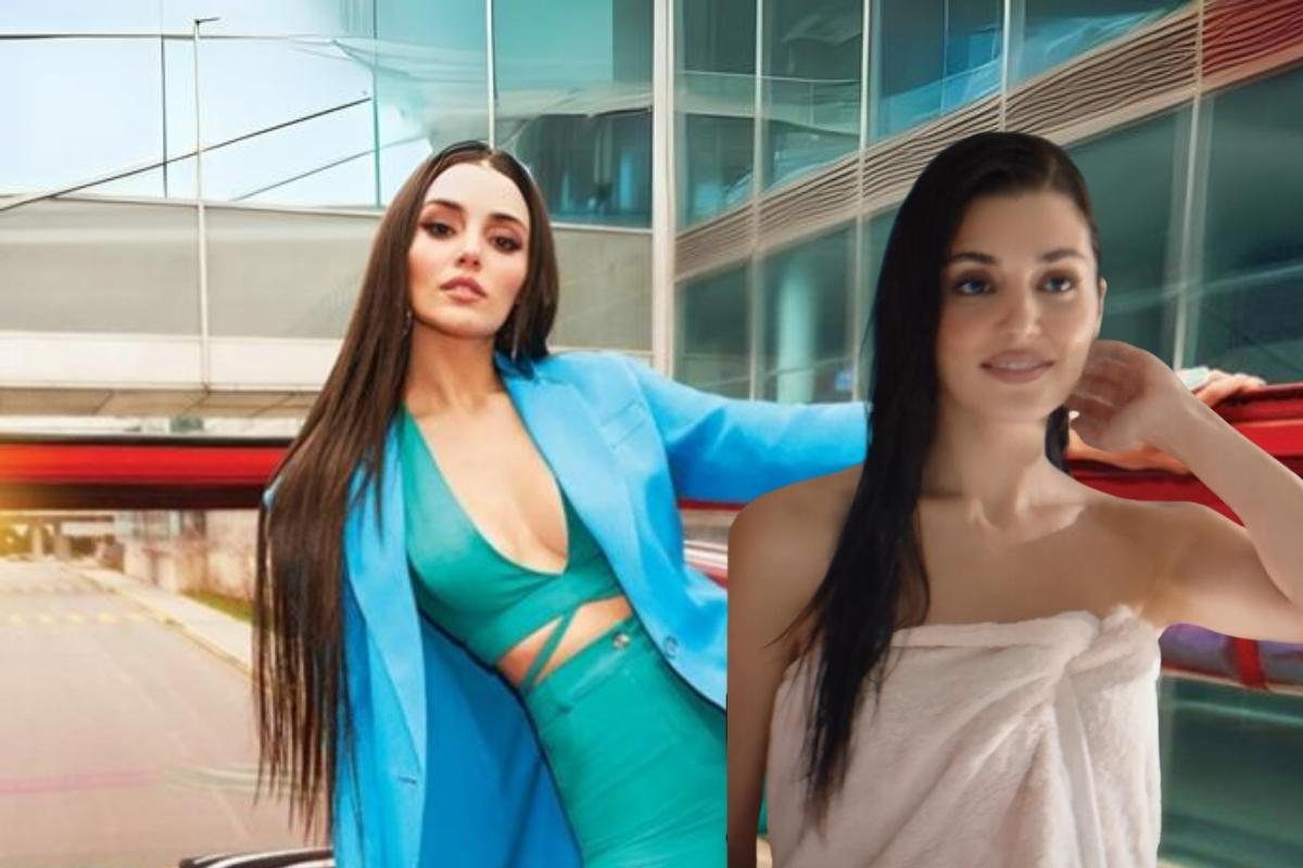 Hande Erçel havluya sarındı olay oldu