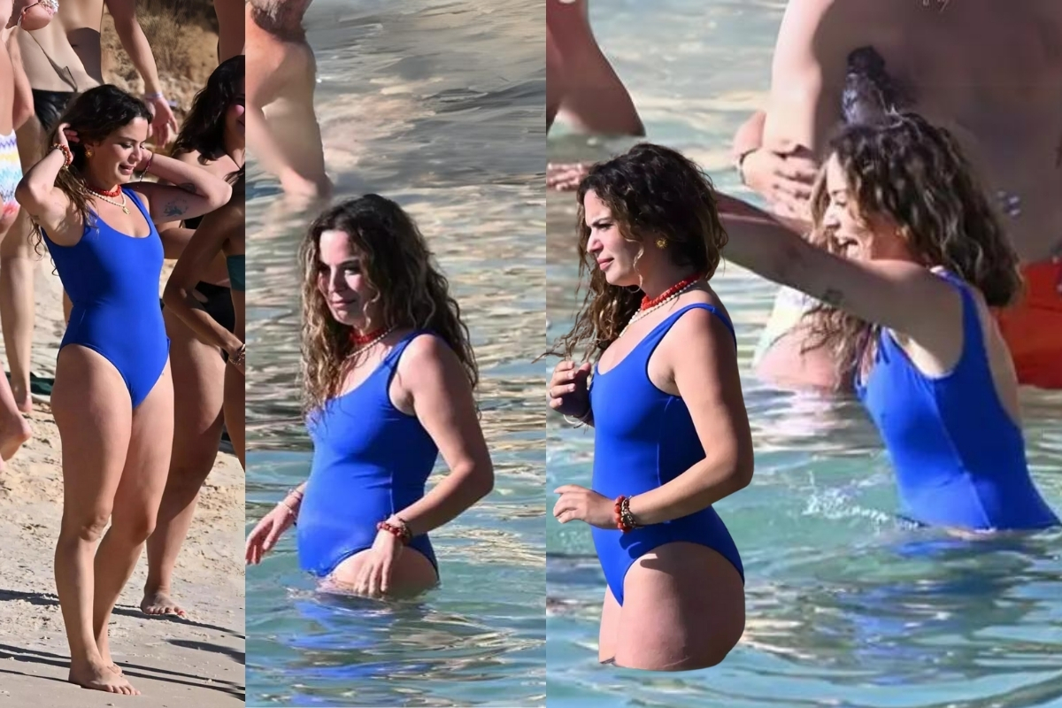 Aslı Bekiroğlu tatil sezonunu mavi mayosuyla açtı