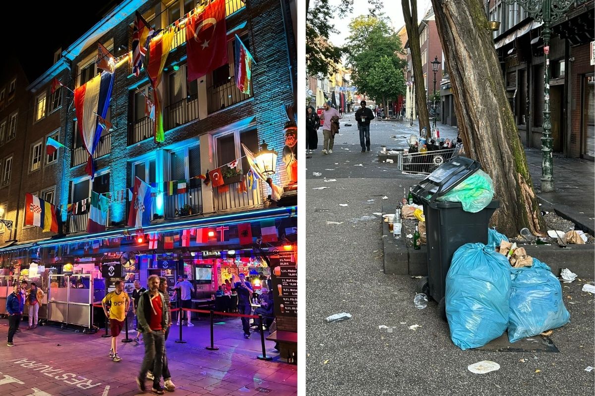 Euro 2024'te Düsseldorf geceleri: Gece eğlence sabah çöplük