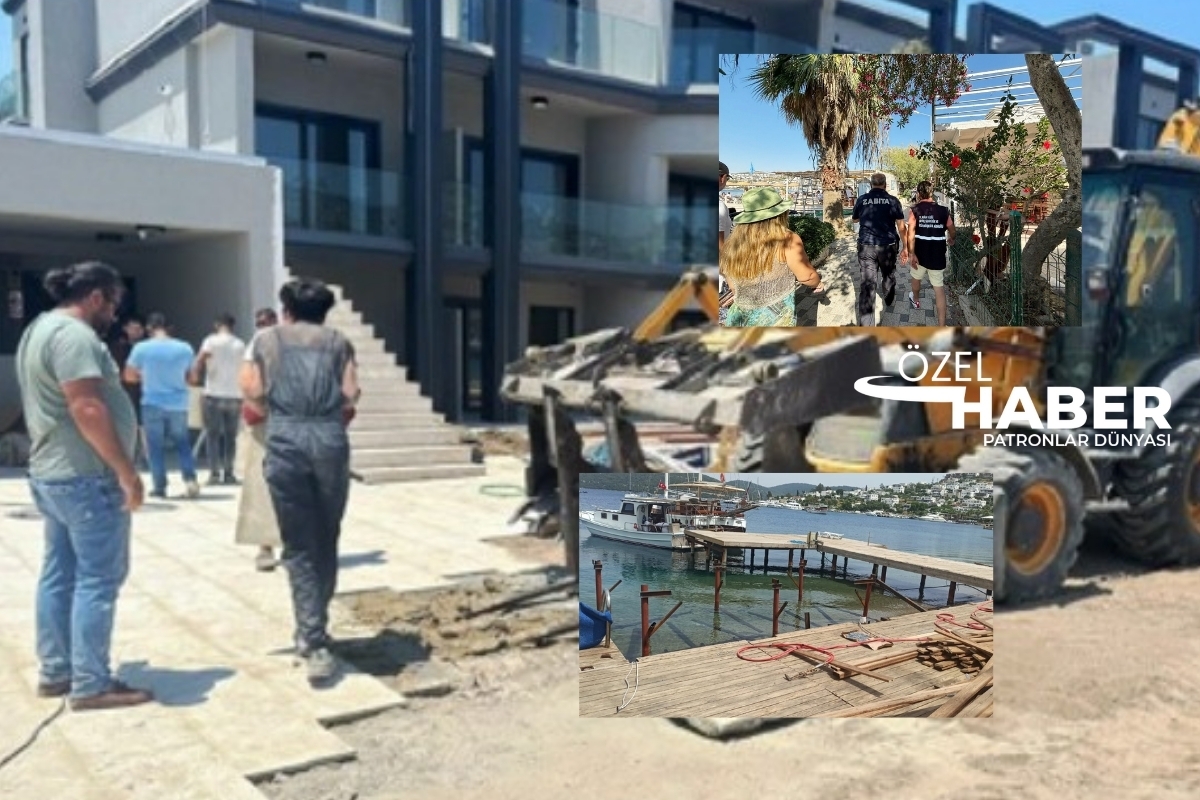 Bodrum’da sahillerde denetimlerini aralıksız sürüyor...Ekiplerin, sahillerdeki konteyner, beton duvar, ahşap kulübeler mesaisi