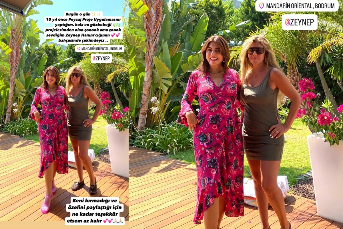 Zeynep Yılmaz satılık denilen Cennet Koy'daki evinin bahçesinde program çekiminde