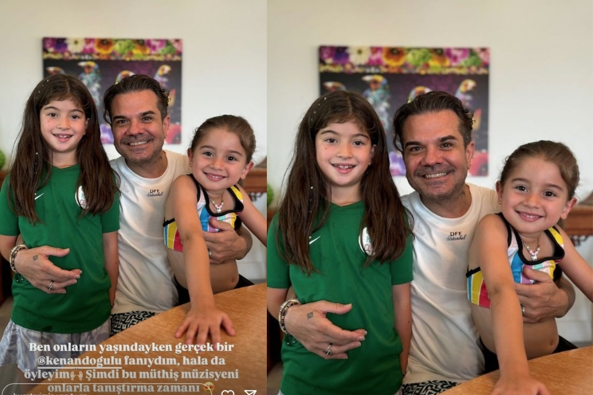Buse Terim kızları Nil ve Naz'ı, şarkıcı Kenan Doğulu ile tanıştırdı