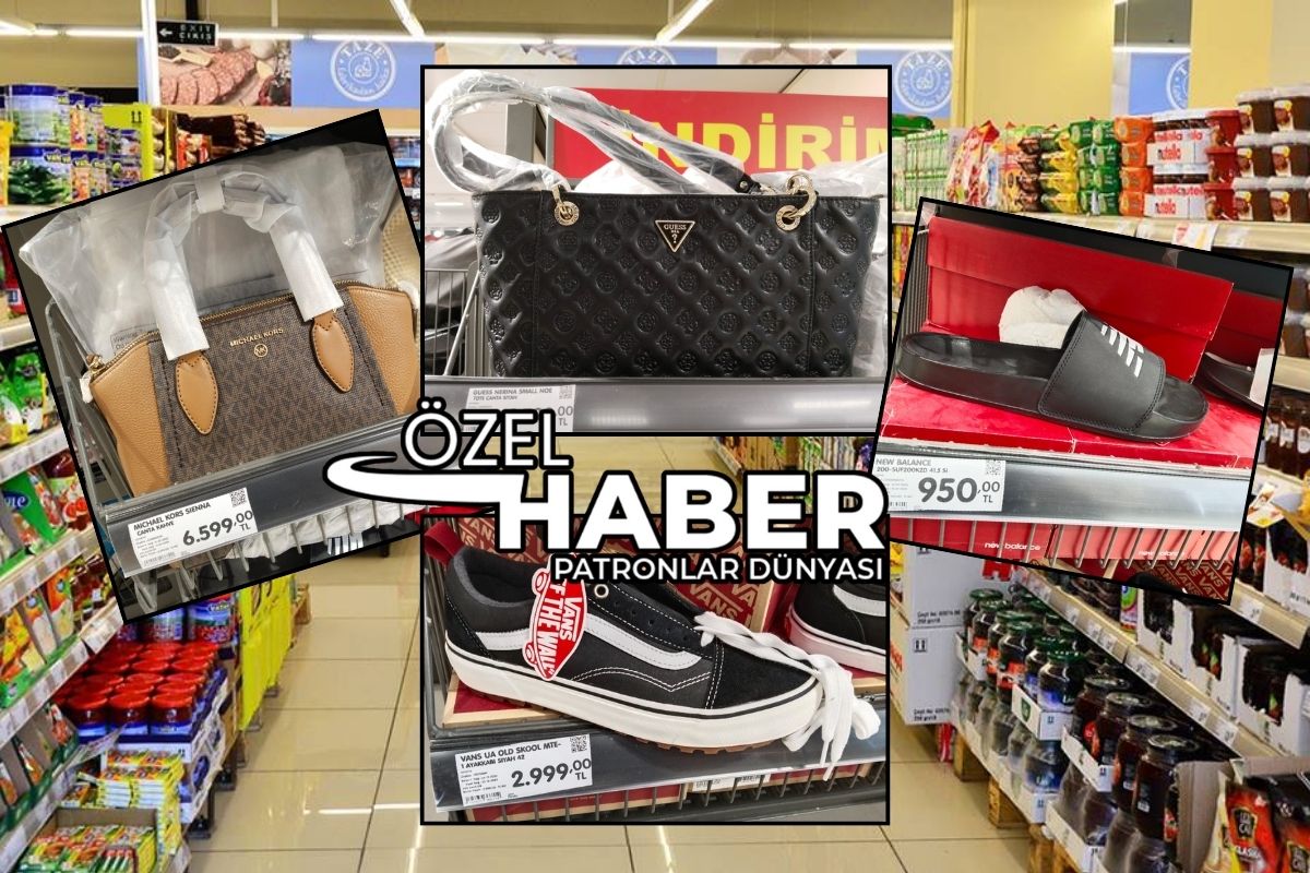 Şok marketlerin raflarında Michael Kors çantalar, Vans ayakkabılar, New Balance terlikler satışta