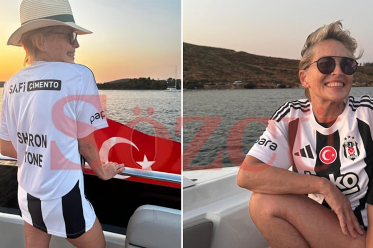 Sharon Stone Beşiktaş forması giydi