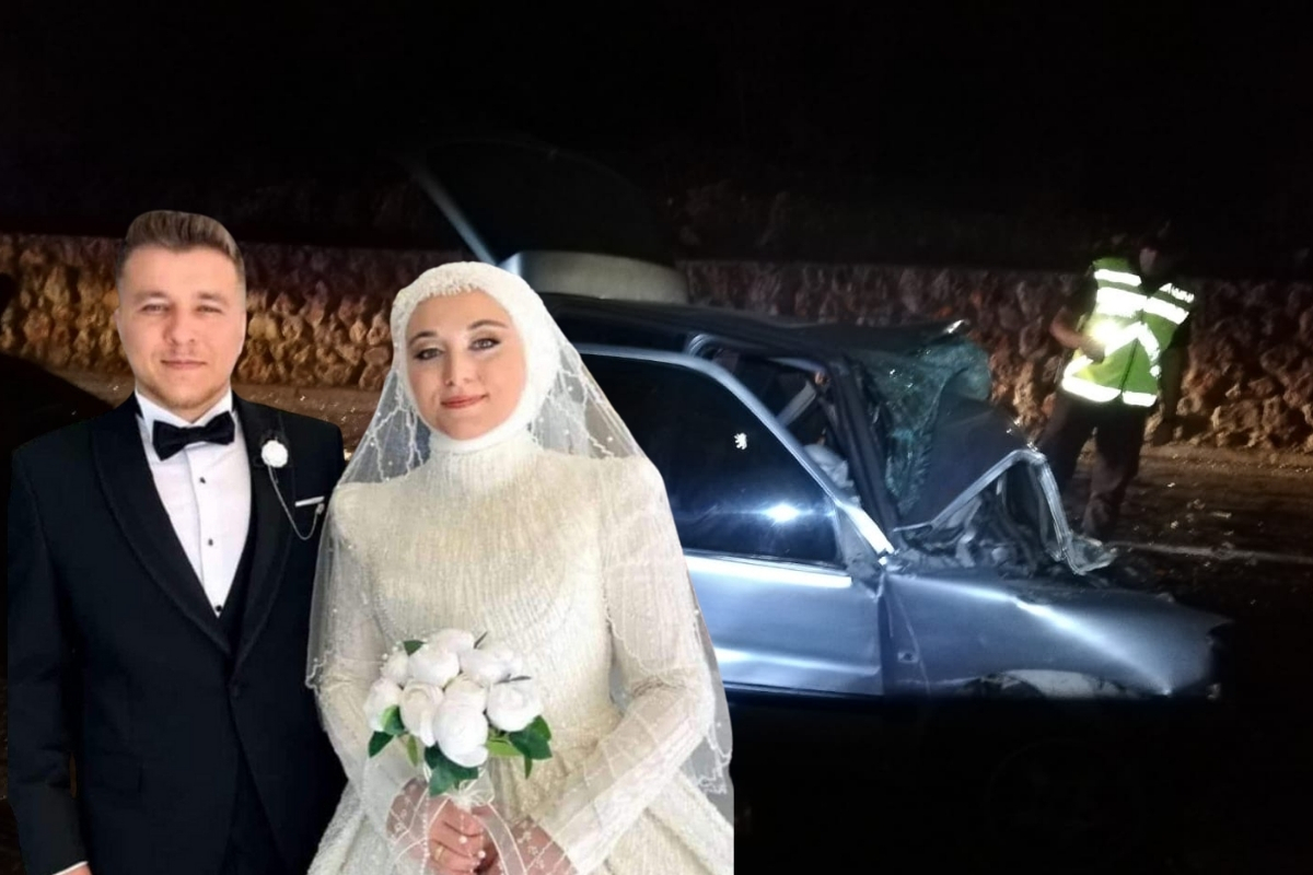 Gelin ile damat düğünden dönerken kazada öldü