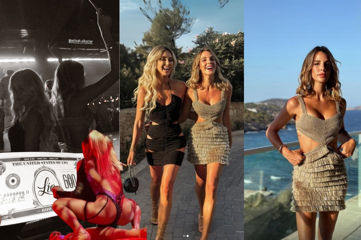 Aslışah Alkoçlar ve Ela Mois eşleriyle İbiza'da çılgın gece kulübünde