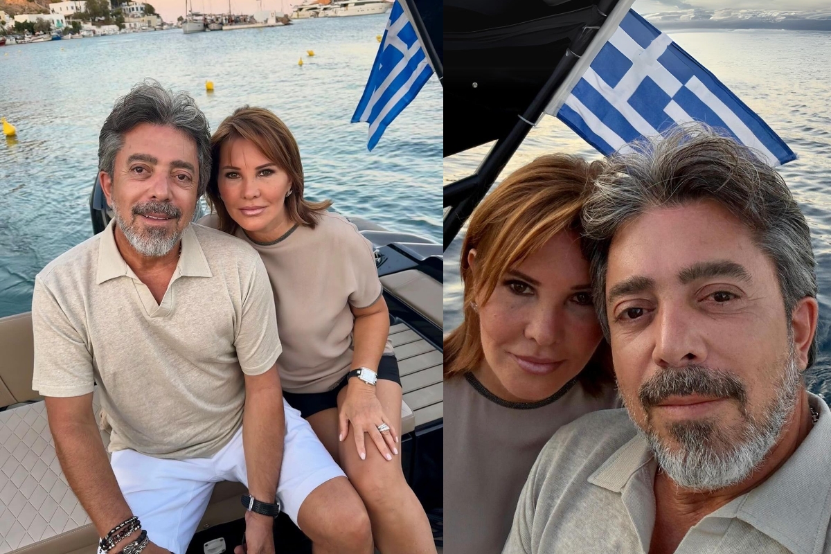 Berrin Yoleri ve eşi Yunanistan tatilinde