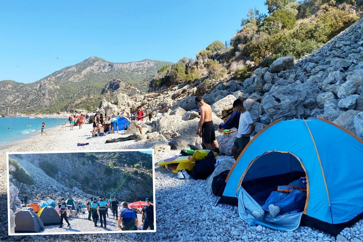 Ölüdeniz'de çadır operasyonu