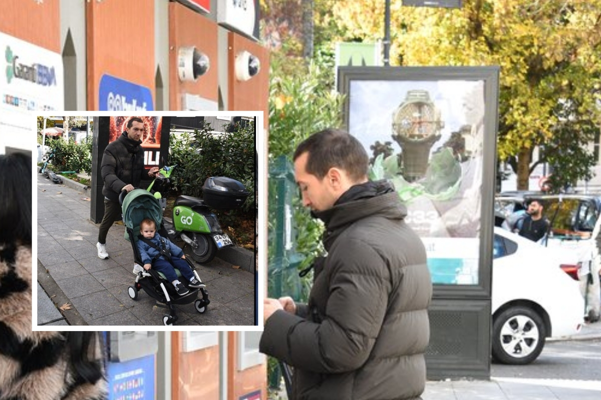 Can Hakko ve oğlunun cadde keyfi