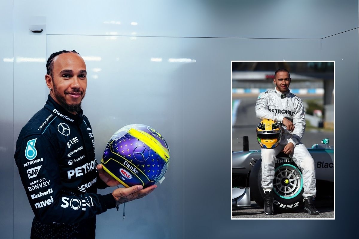 Lewis Hamilton, Mercedes'e veda edeceği Abu Dabi GP'de takacağı kaskı tanıttı