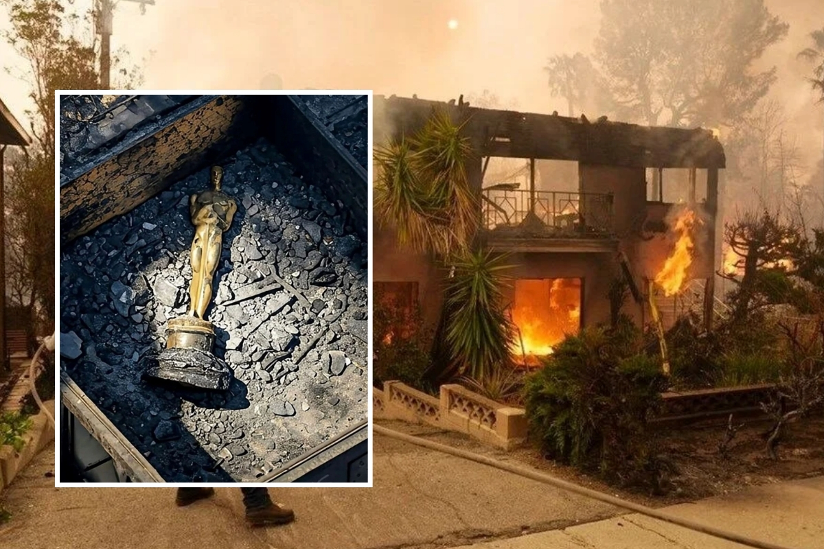 Ünlü oyuncu Isabella Rosselini Los Angeles'taki yangında yanan Oscar ödülünü paylaştı