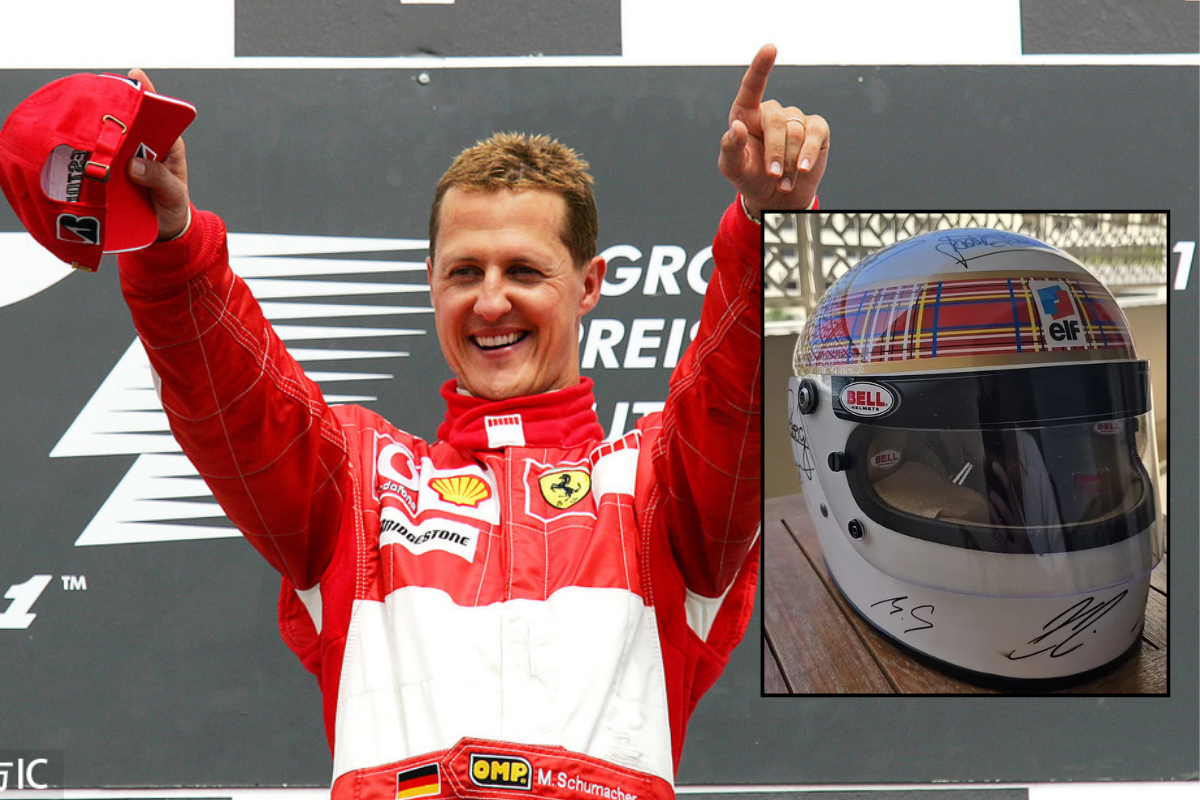 2013'te geçirdiği kazanın ardından bir daha kamuoyu önüne çıkmayan Micheal Schumacher, tüm F1 şampiyonlarının imzaladığı kaska imza attı