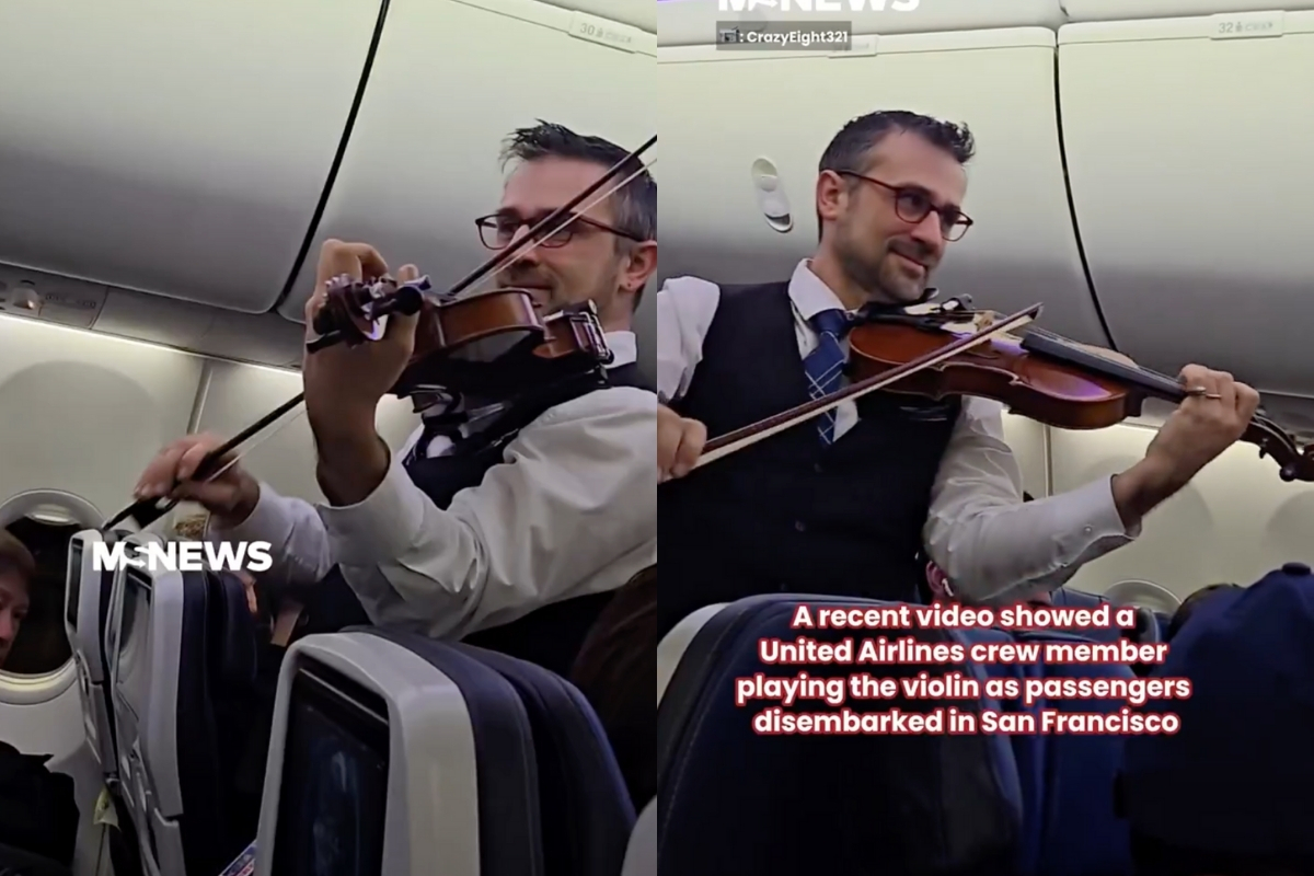 United Airlines'ın kabin memurundan keman sürprizi