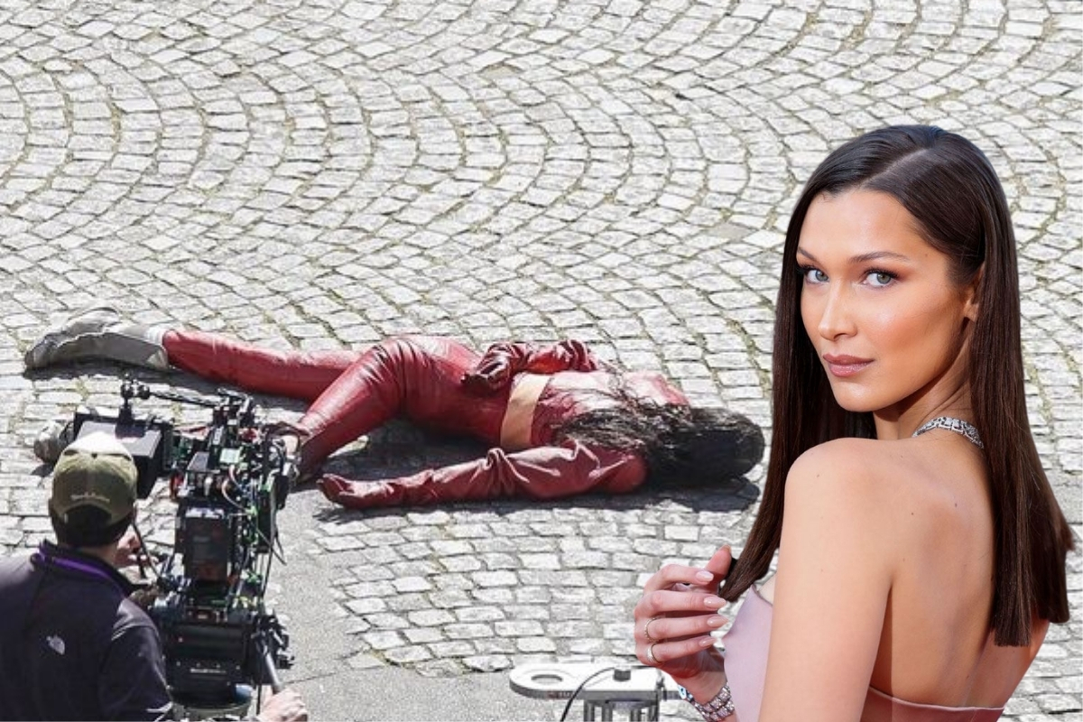Model Bella Hadid, dizi setinde kanlar içinde