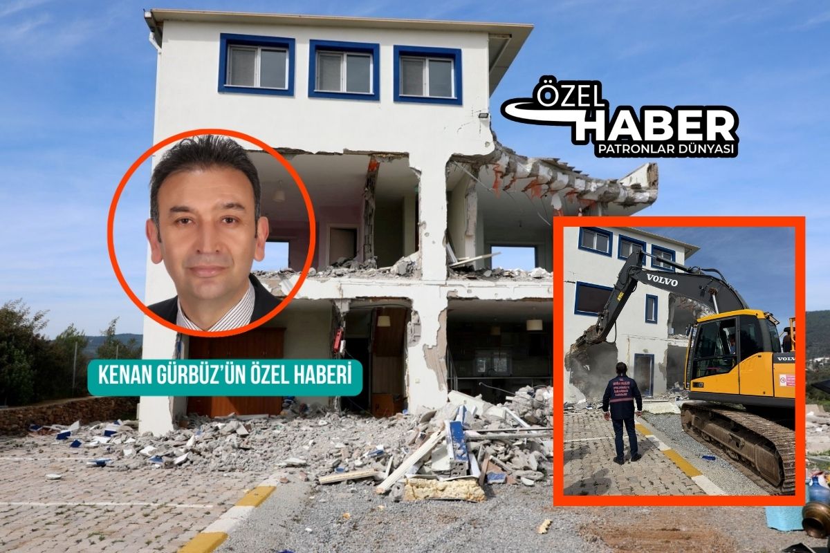Bodrum’daki Hazine arazisine 2018 yılında 10 gün içerisinde dikilen kaçak villa, 7 yıl sonra belediye tarafından yıkıldı