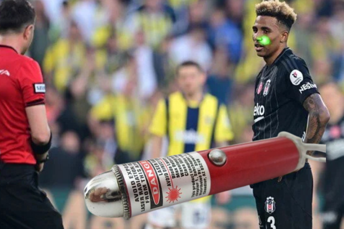 Gedson Fernandes'in penaltı kullanacağı sıra yüzüne lazer tutan taraftar gözaltına alındı