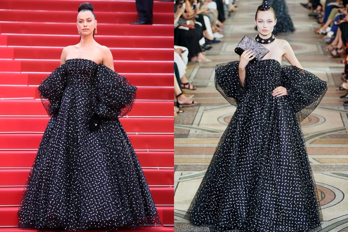 Irina Shayk, festivalin ilk günü Giorgio Armani elbisesiyle geldi