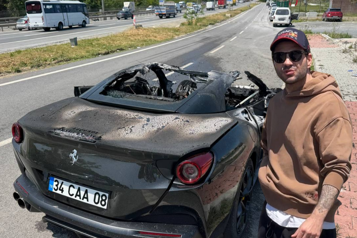Serdal Adalı'nın oğluna ait 20 milyonluk Ferrari kül oldu