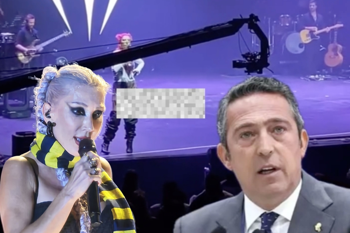 Hande Yener konseri sırasında Ali Koç istifa diye bağıran hayranlarını ti’ye alarak susturdu