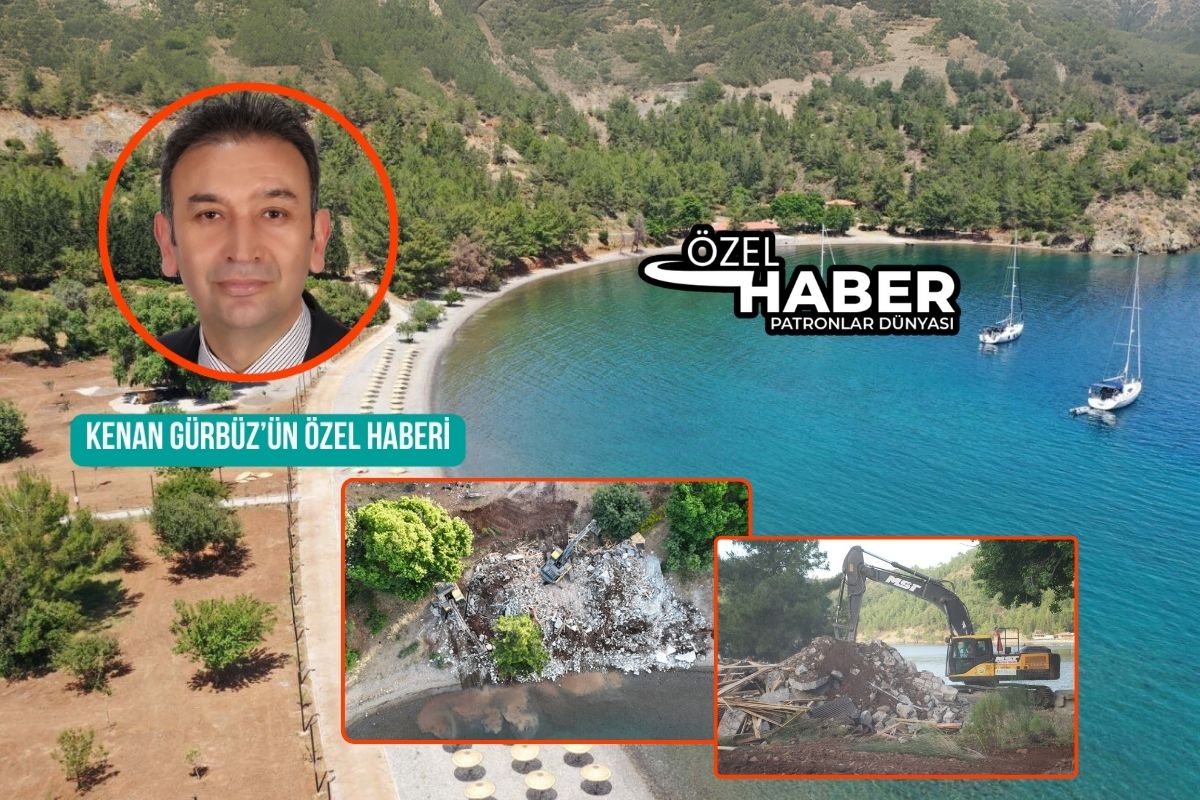Dalaman’da belediyenin 10 milyon TL harcayarak denize sıfır yaptırdığı taş bina Orman Bölge Müdürlüğü ekiplerince yıkıldı