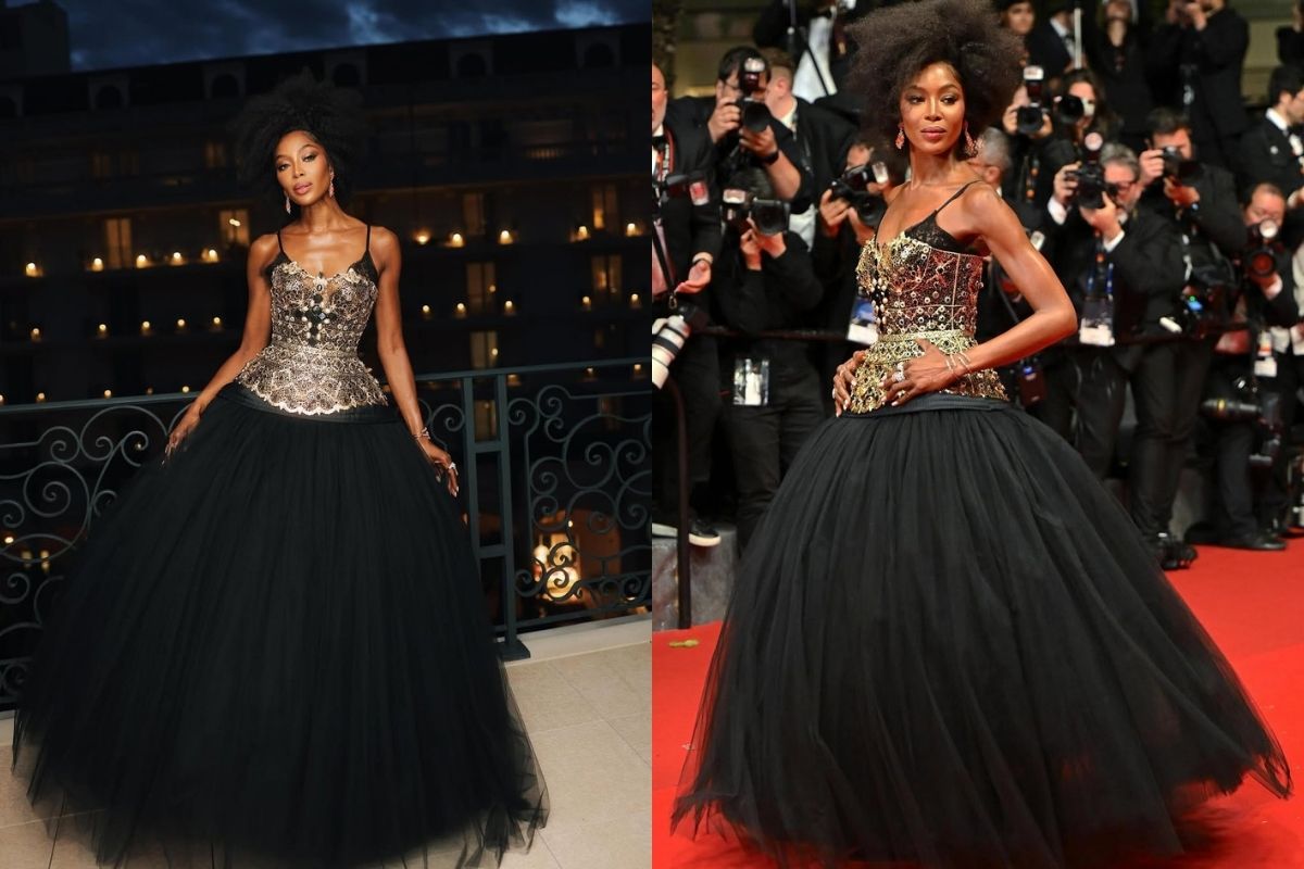 Naomi Campbell, Cannes'da Dolce&Gabbana elbisesiyle boy göstermeden önceki kamera arkasını paylaştı