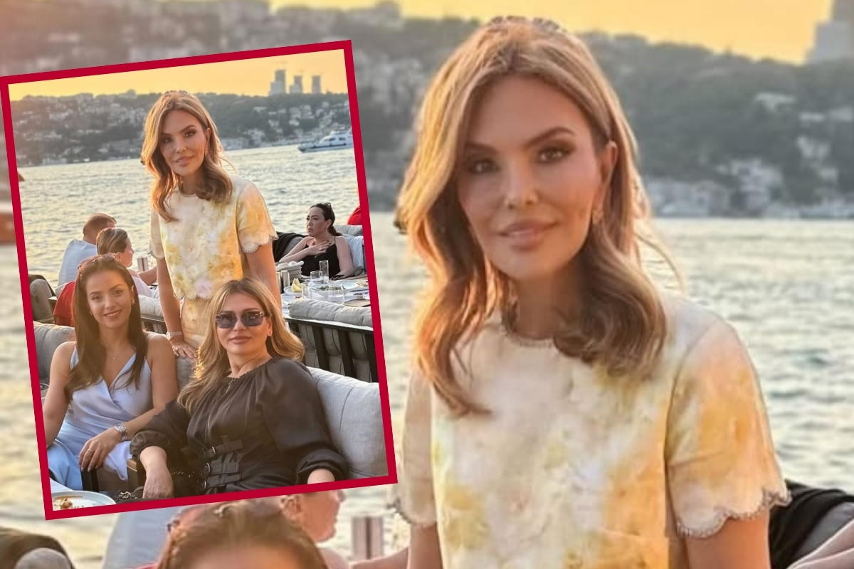 Feryal Gülman oğlu Aslan Kemal Gülman’ın düğünü öncesi gelini Mariam Mekhdieva ile poz verdi